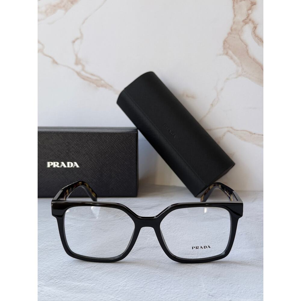 NEW Prada PR B03V Black Tortoise Square Eyeglasses Frames - Picture 4 of 6